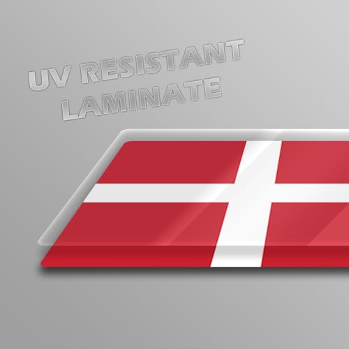 Image of World Country Flag Decal Stickers - Two Pack - for Cars Windows Bumpers Laptops Tablets Tumblers Cups Walls (Denmark)