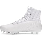 Under Armour Unisex Highlight JR Lacrosse Cleats, (100) White/White/Metallic Silver, 3, US