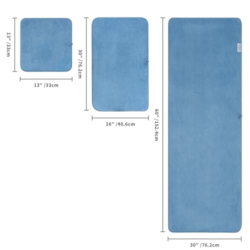 Serviettes de bain en microfibres Polyte drap de bain bleu absorbant - 3