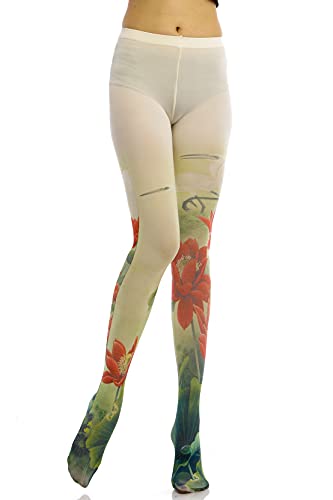 Sahabowi Women Tights, Opaque High Waist Pantyhose, Vintage Control Top Stockings2