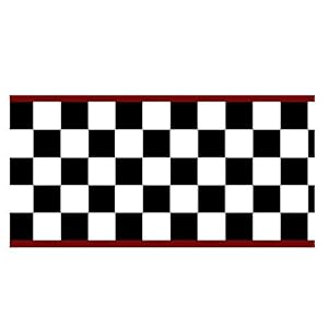 Checkered flag cars wallpaper border 6 inch red edge  urban country home decor