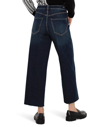 Liverpool Los Angeles Womens Stride Crop Wide Cut Hem Hi Rise Crosshatch Denim, Eastmoor, Size: 2, Inseam: 262