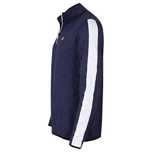 Calvin Klein Mens 2025 Striped Sleeves Newport 1/4 Zip Sweater