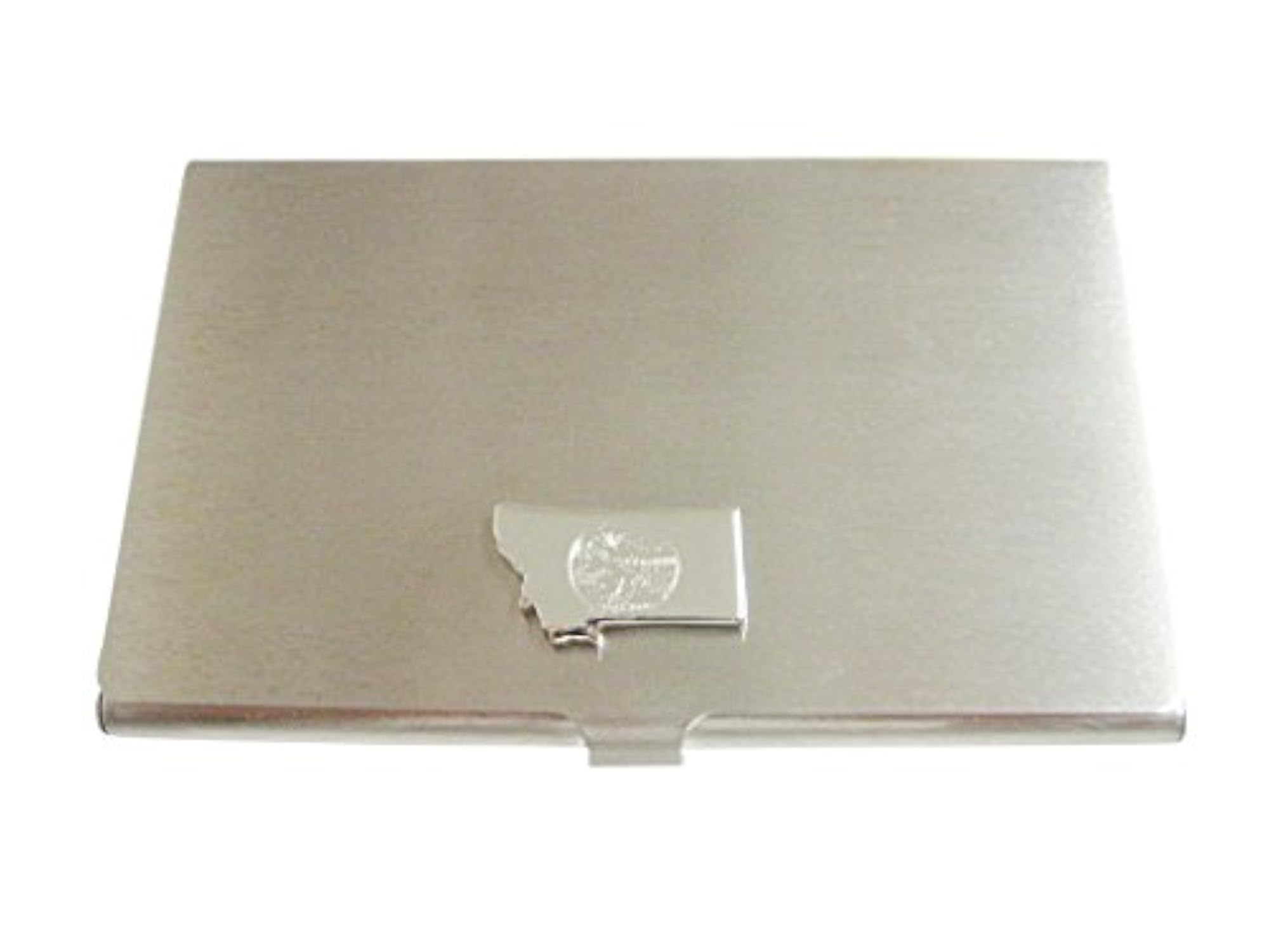 Montana State Map Shape and Flag Design Business Card Holder