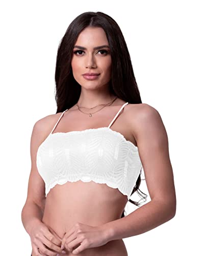 Sutiã Ayron Top Faixa Renda Jacatronica com Bojo Feminina Adulto Carnaval