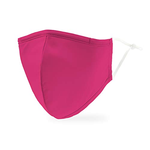 Weddingstar Washable Cloth Face Mask Reusable and Adjustable Protective Fabric Face Cover w/Dust Filter Pocket - Dark Pink