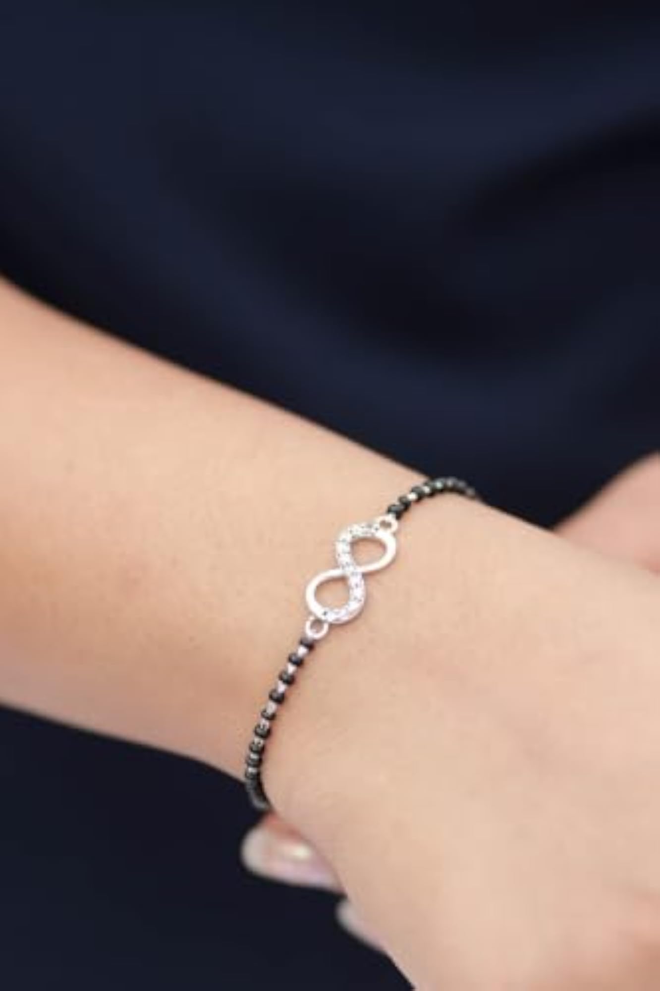 Women's Sterling Silver Aadhya Infinity Grace Mangalsutra Bracelet