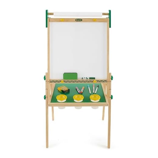 Crayola Kids Wooden Easel, Dry Erase Board & Chalkboard, Gift for Kids, Age 4, 5, 6, 7