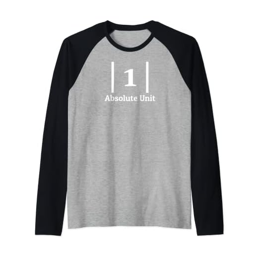 Absolute Unit |1| Math Humour Unit Number One Absolute Value Raglan Baseball Tee