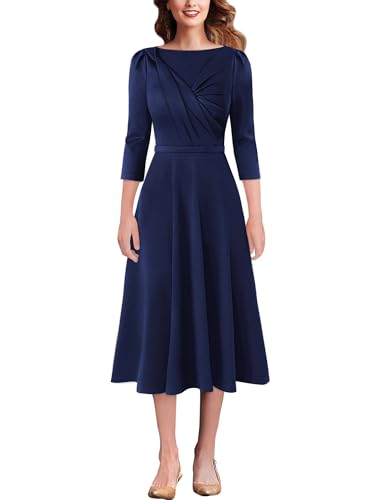 VFSHOW Womens 2024 Business Office Work Professional Elegant Slim Midi A-line Fit and Flare Dress