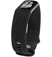 TOYOUTHS Löwenzahn Floral Gravierte Armband Kompatibel mit Fitbit Charge 6/Charge 5 Armband Damen...