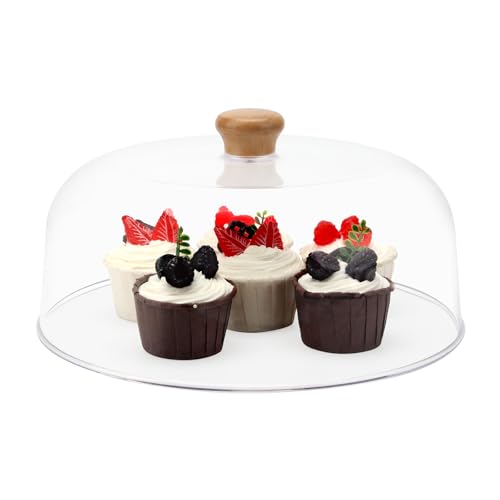 KVMORZE 11 Inch Clear Cake Dome Cover, Acrylic...
