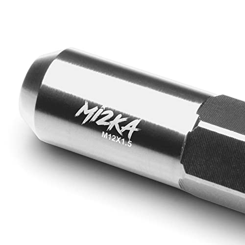 Image of Silver 20 PCS M12x1.5 Lug Nuts 60mm Extended Tuner Aluminum Wheels Rims Cap WN02