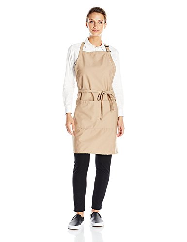 Uncommon Threads Unisex ADJ Butcher Apron 2 Section Pocket, Khaki, One Size