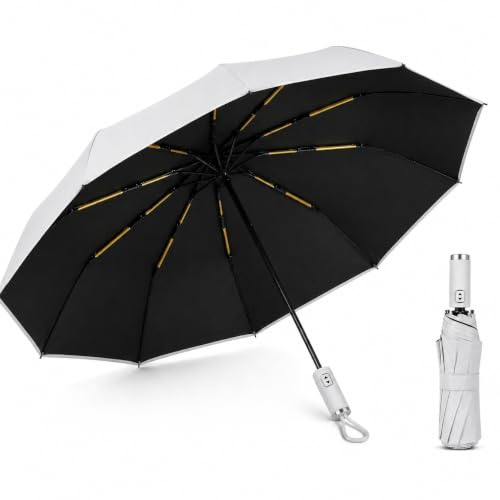 Image of STAR WORK UV Protection Travel Umbrella - Compact Folding Umbrella for Sun & Rain - Windproof, Waterproof, Auto Open /Close - Portable & Lightweight for Women & Men.