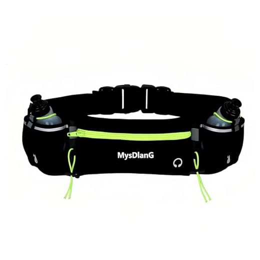 Hydration Running Belt with Water Bottles Phone Holder,Running Waist Packs Fanny Bag Essentials for Women Men,Sports Waist Pouch for Marathon Running Hiking Cycling (Green)