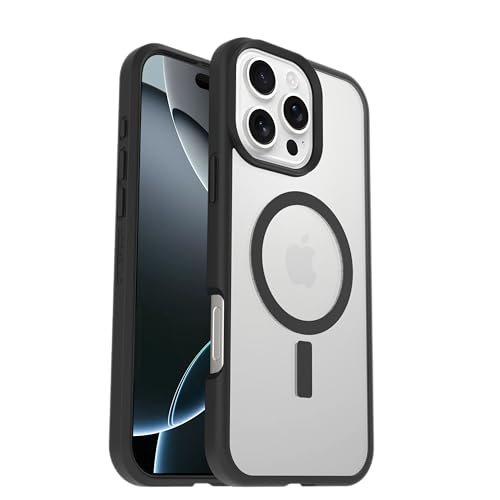 OtterBox REACT MagSafe iPhone 16 Pro Max Case Black Crystal - Clear/Black US Military MIL Standard