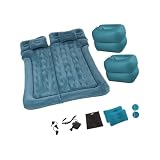 Dickly Colchón de Aire para Coche Familiar, Cama de Viaje de 120x164cm con Bomba Incluida, Verde Oscuro 2 Muelles