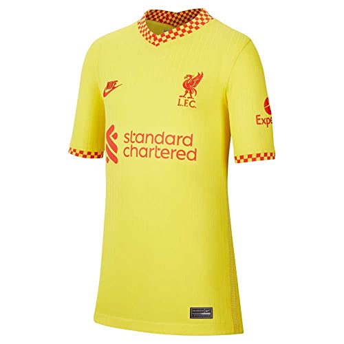 Nike - liverpool 2021/22 Season Jersey Other Game Equipment, M, Unisex, Chrome Yellow/Rush Red - Image 3