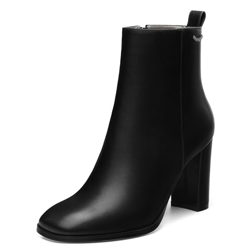 Women's Fashion Square Toe Short Boots,Gogo Low Mid Heel Boots Ankle Boots,Comfortable Warm Side Zipper Boots Shoes