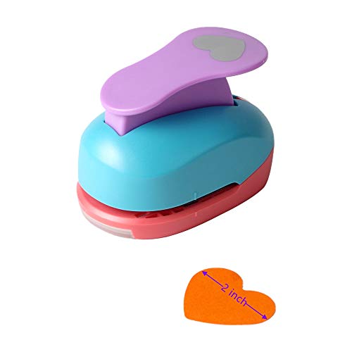 Heart Punch 2 Inch Craft Lever Punch Handmade Paper Punch For Crafting Scrapbooking,Diy Card Making Candy Colour By Random 2 Inch Heart #TOP1