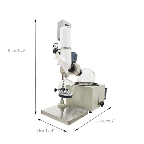 Image of 110V Laboratory Rotary Evaporator 3L Electric Vacuum Distillation System with 120mm Lift for Essential Oils & Lab,Precise Temperature Control
