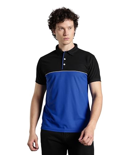 Image of Men's Polo T-Shirt | Regular Fit Short Sleeve Shirt with Collar | Solid Color Casual & Sport Polyester Top for Men | Machine Washable