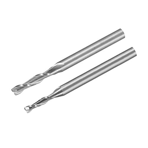 Image of uxcell 2Pcs 2, 2.5mm Carbide End Mill Engraving Milling Cutter CNC Router Bits for PCB Machine, 1 /8 inch Shank