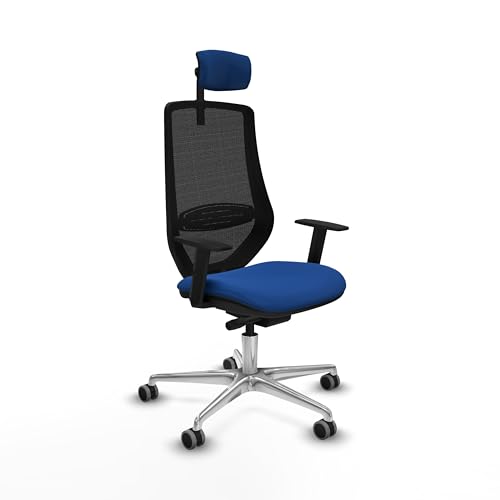 Piqueras y Crespo Sillas para Ordenador cómodas Mardos con cabecero 2D, Apoyo Lumbar 1D, Respaldo Fijo, Mecanismo Sincro/Traslack, Brazos 1D, Uso 24 Horas, Peso máximo 120 Kg