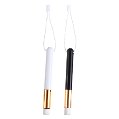 Vaguelly 2 Piezas cepillo de limpieza de pestañas pro equipo pinos portátil bigudí eyeshadow lapto ordenador portstil portstiles cepillo para la nariz varita de pestañas nailon y plástico