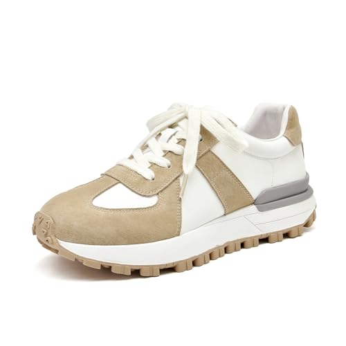 BEAU TODAY Womens Platform Sneakers, Fashion Chunky Platform Sneakers for Women, Retro Casual Walking Tennis Shoes