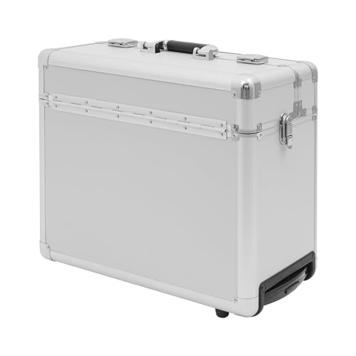 YOICUATGNA Maletín piloto con ruedas y carro, doble bloqueo, archivador con ruedas, maletín, maletín de negocios, uso diario de negocios, para citas con clientes y visitas a ferias comerciales