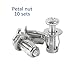 1~5PCS M5 M6 Jack Nut Petal Rivets Screw Nut Car License Iron Base Clamp Anchor Fixed Plate Bolt for Automobile Motor (Color : Silver 1pc, Size : M18)