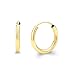 14k Yellow Gold 2mm Thickness Endless Hoop Earrings - 9 Different Size Available