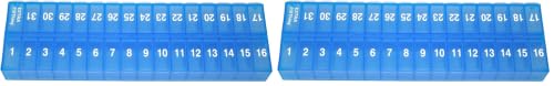 Image of PillThing Monthly Pill Organizer 1 Time a Day, 31 Day Pill Organizer Dispenser with Extra Compartment, Large Daily Pillbox Case for Vitamins, Supplements, Fish Oil (Pack of 2)