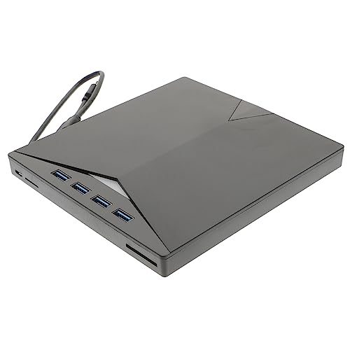 Lecteur CD externe USB 3.0 et graveur DVD portable noir avec double interface Type-C pour PC