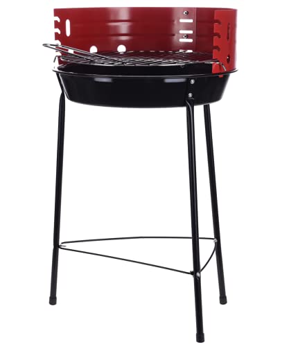 Bbq Parrilla De Carbón Con Parrilla Ajustable - Parrilla Redonda Para Jardín, Camping, Festival Y Terraza