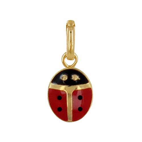 LES POULETTES BIJOUX - Pendentif Plaqué Or Coccinelle Rouge et Noire