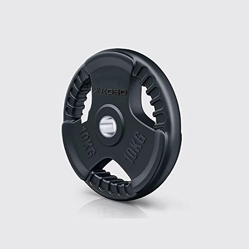 Image of Kobo 2.5 Kg (31 mm) Fitness Rubber Coated Tri-Grip Plate & Integrated Metal Grip Rubber Weight Plates - Sold in Pairs (Imported)
