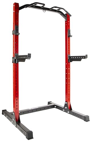 Fitvids SF-SS1 1,000 Pound Capacity 3” x 3” Power Rack Squat Stand, Includes J-Hooks and Safety Spotter Arms, Optional Conversion Kits