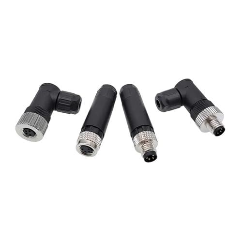 Conector de sensor M8 de metal con 4 pines y conexión de tornillo de alta resistencia 3