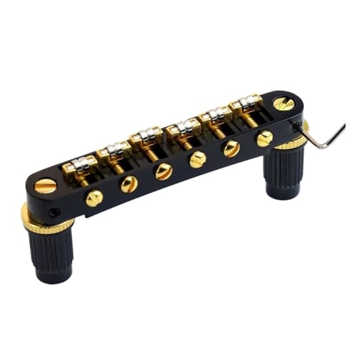 Chevalet de guitare à selle roulante noir et or pour guitare électrique