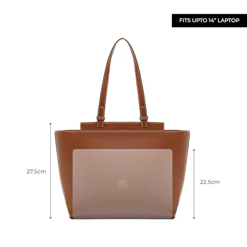 Image of Miraggio Jennifer 14 Inch Laptop Tote Bag With Envelope Charm | Office Tote Bag For Women | Big Totes For Work & Travel With Functional Pockets