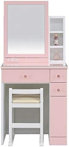 Amazon パステルカラードレッサー ピンク 鏡台 ドレッサー オンライン通販