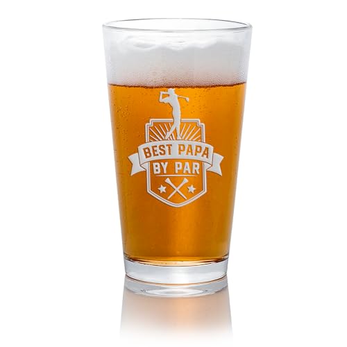 Best Papa Par Pint Beer Glass for Dad and Golf Gifts