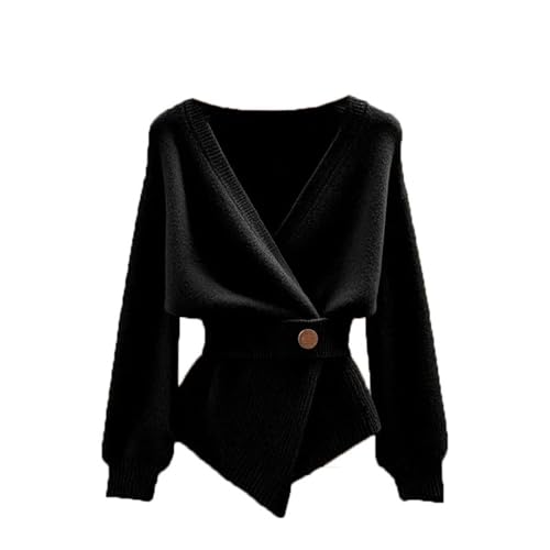 Women V-Neck Sweater Spring Autumn Loose Casual Long Sleeve Knitwear Soft Fashion Knitted Cardigan Coat2