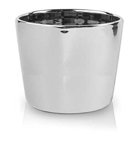 Blumentopfhalter aus Keramik, Spiegeleffekt, 12 cm, silberfarben