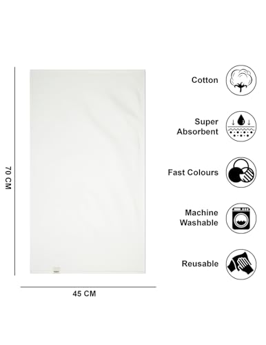 Image of Cloth for Cooking | Cotton Hand Towel for Drying Dishes | 17x28 cm Tea Towels | Highly Absorbent for Cleaning & Quick Drying of Plates| Kitchen Towel (Set of 2 Pieces), KTKT008