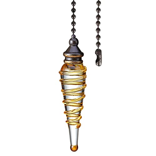 Image of Ceiling Fan Pull Chain 12 inch Cristal Bullet Pull Chain Extender Ceiling Fan Pulls Ornament with Ball Fan Chain Connector for Ceiling Fan Light, 1PCS (Cristal Bullet)