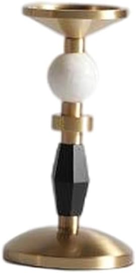 candle-holder Marble Wood Candle Holder Dining Table Candle Light Dinner Candle Holder Suitable for Room Living Room Porch TV Cabinet Ornaments candlestick(A)